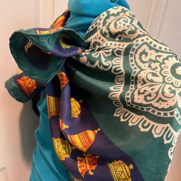 Valentino Scarf. 100% Silk. Hand Rolled. Made in Italy. 35” - Picture 9 of 15